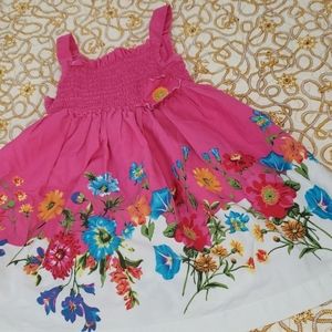 Adorable sleeveless Toddler Pink Floral dress